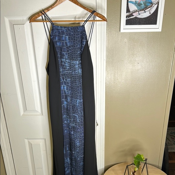 Fame and Partners Blue Slip Maxi Dress for Night Out - Picture 1 of 16